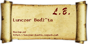 Lunczer Beáta névjegykártya
